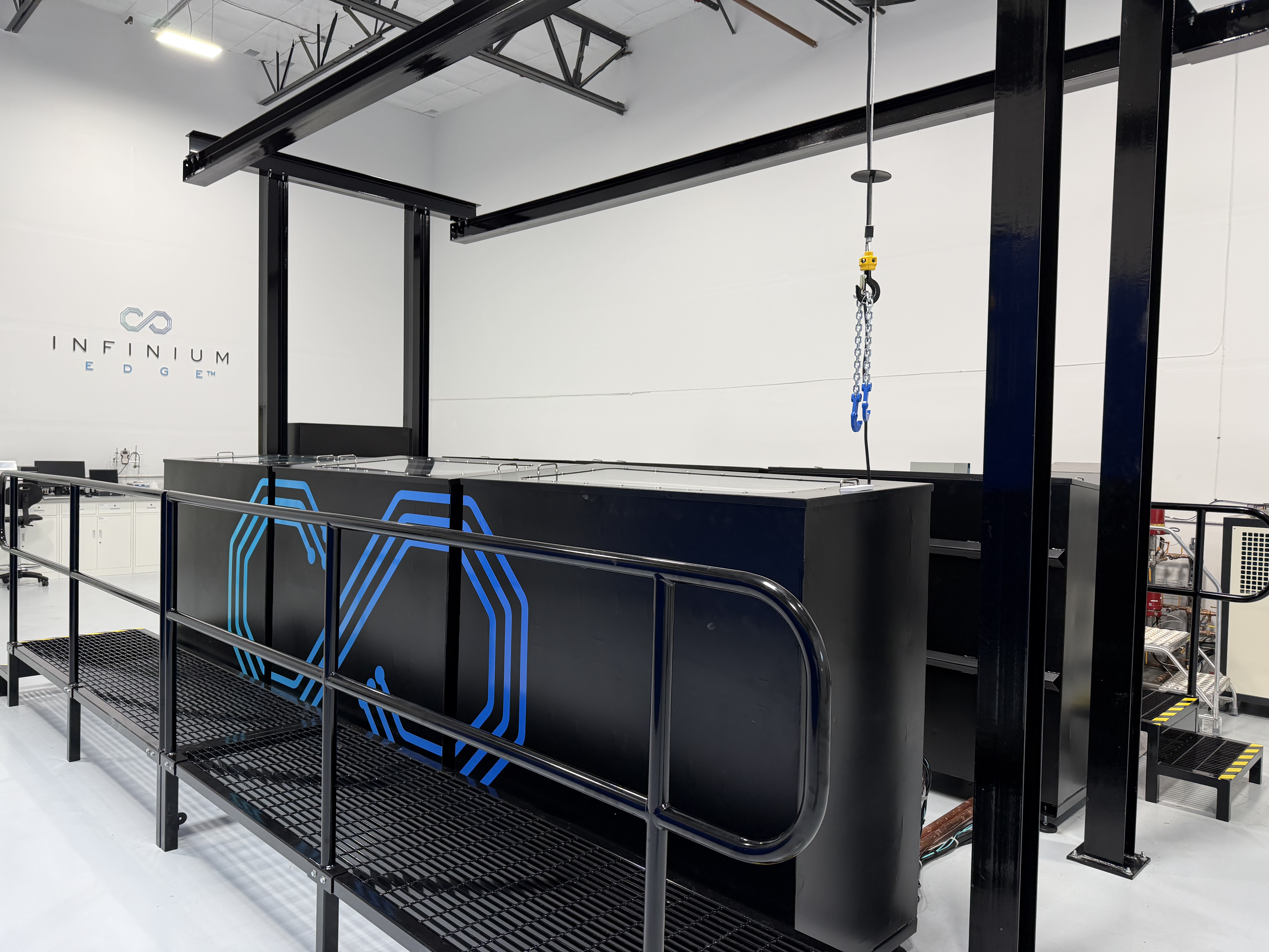 Infinium Edge data center module cooled by Edge Thermal Vectoring